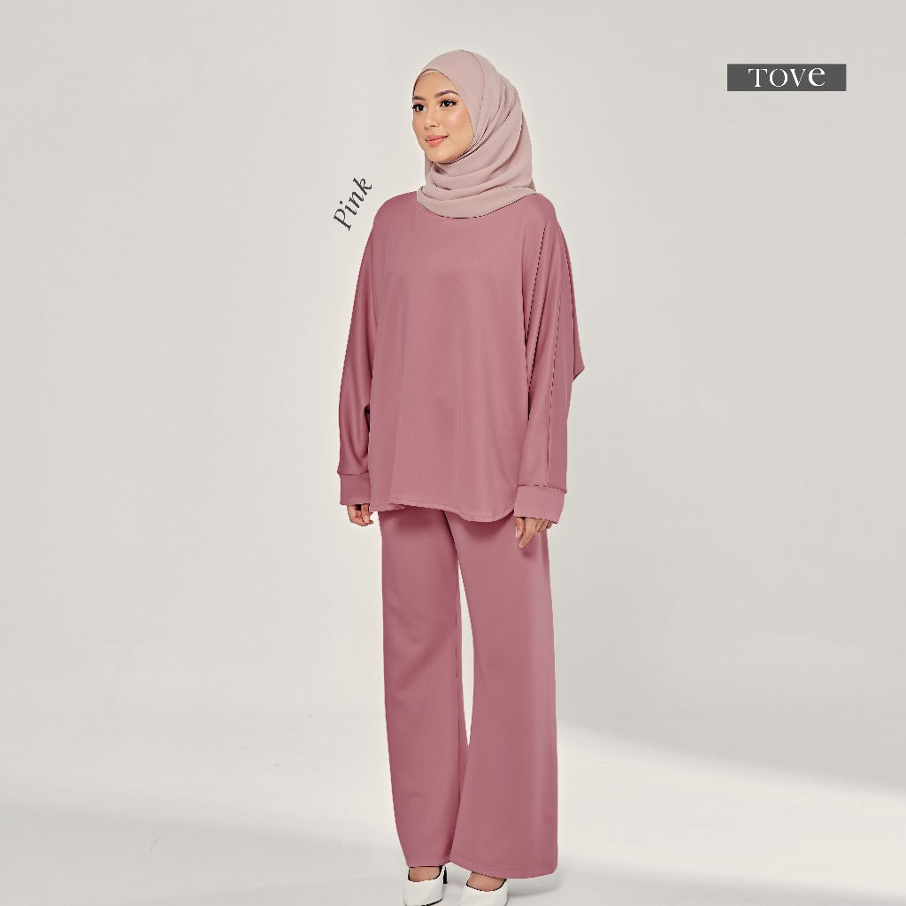 SET BAGGY BAJU & SELUAR BATWING COMFY BY TOVESCARF