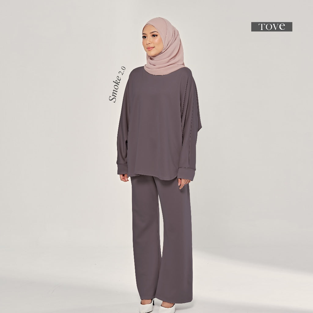 SET BAGGY BAJU & SELUAR BATWING COMFY BY TOVESCARF