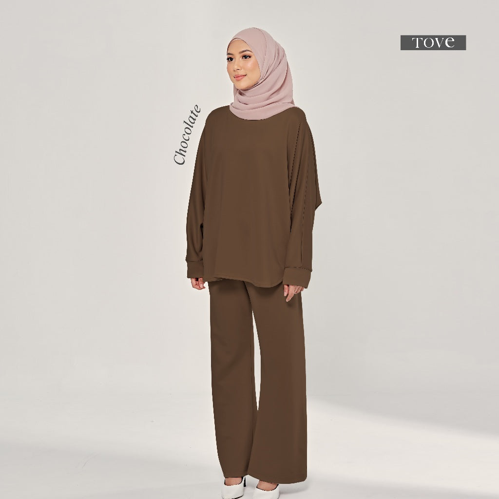 SET BAGGY BAJU & SELUAR BATWING COMFY BY TOVESCARF