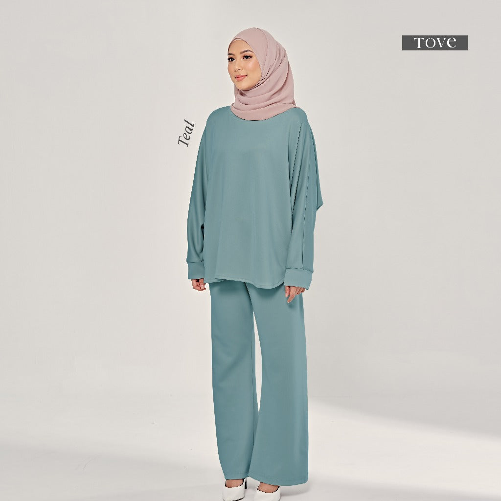 SET BAGGY BAJU & SELUAR BATWING COMFY BY TOVESCARF