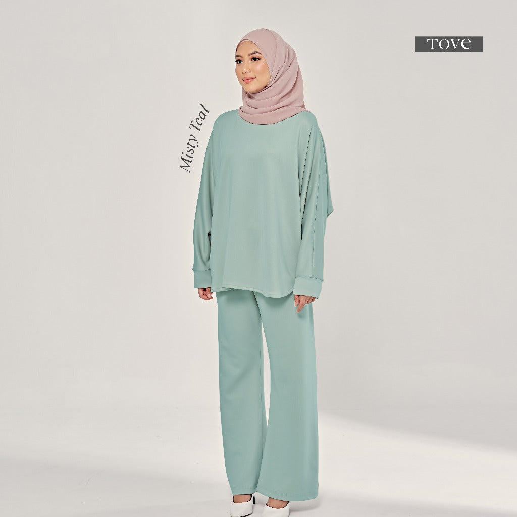 SET BAGGY BAJU & SELUAR BATWING COMFY BY TOVESCARF
