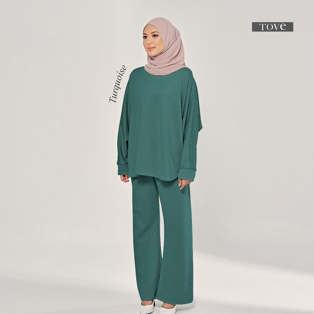 SET BAGGY BAJU & SELUAR BATWING COMFY BY TOVESCARF