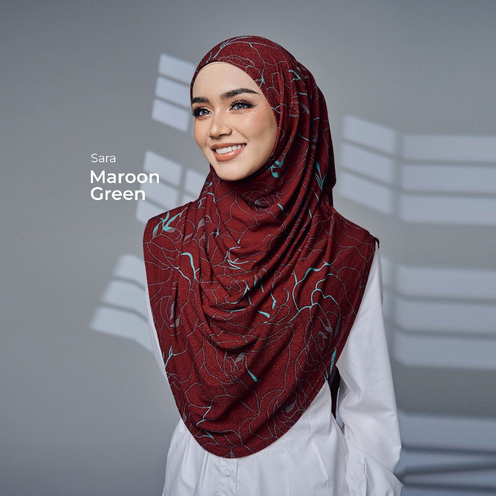 TUDUNG SARUNG SARA MOSSCREPE AWNING SHAWL by TOVESCARF