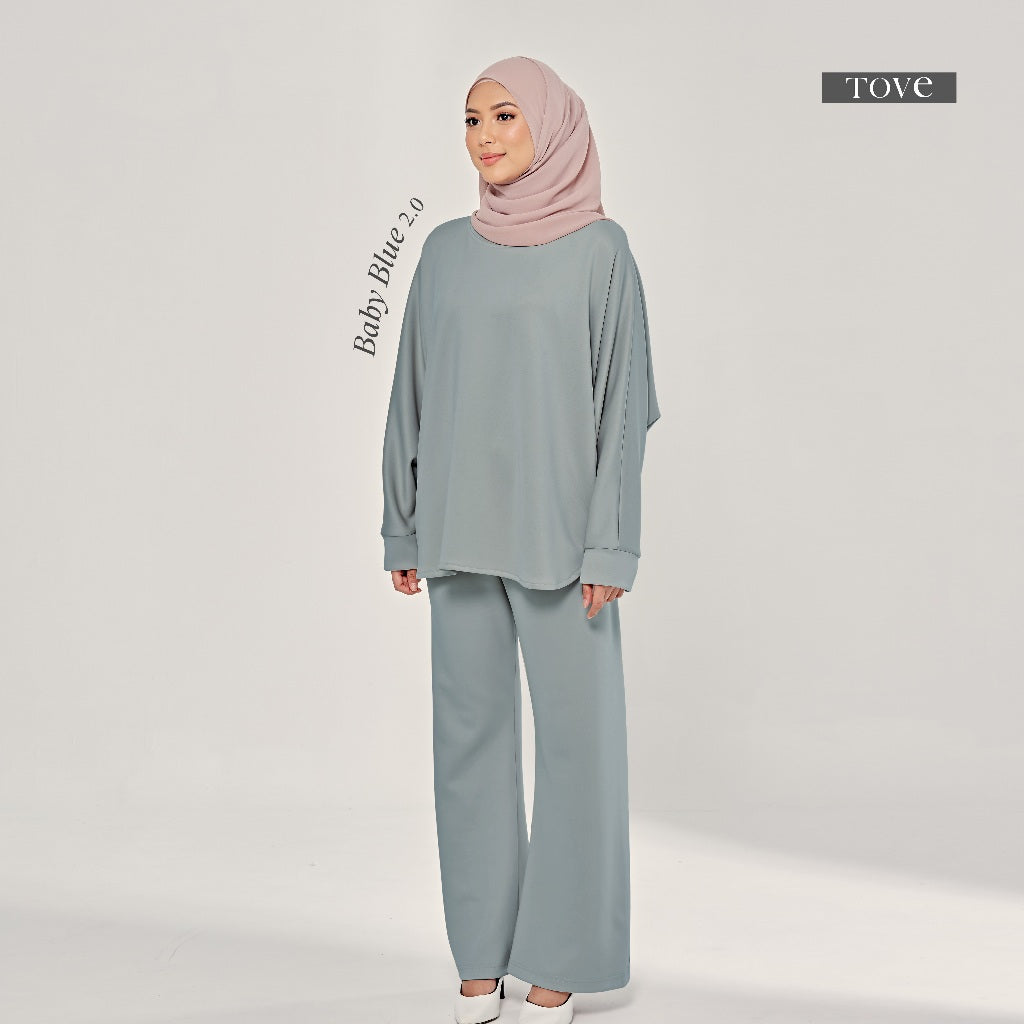 SET BAGGY BAJU & SELUAR BATWING COMFY BY TOVESCARF