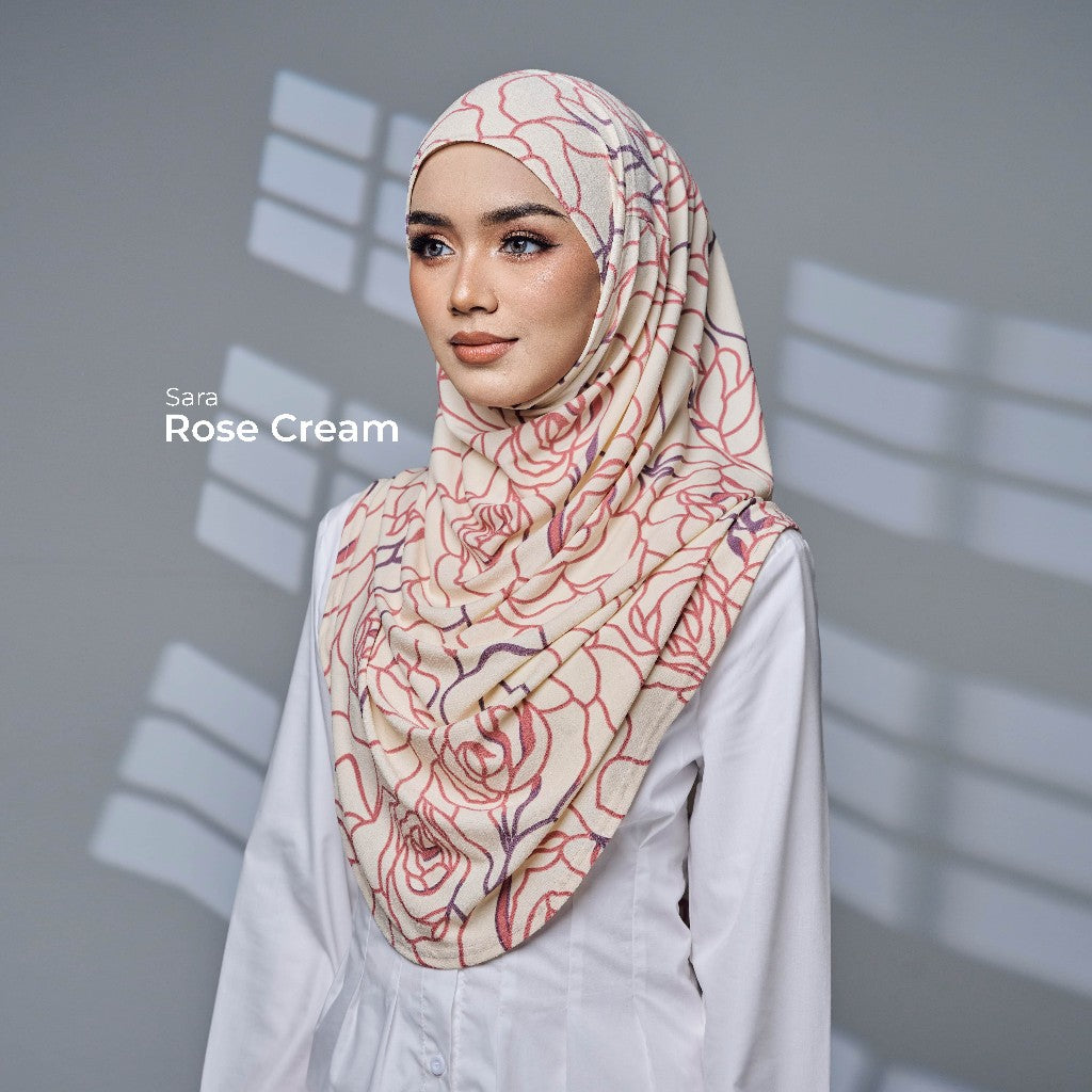 TUDUNG SARUNG SARA MOSSCREPE AWNING SHAWL by TOVESCARF